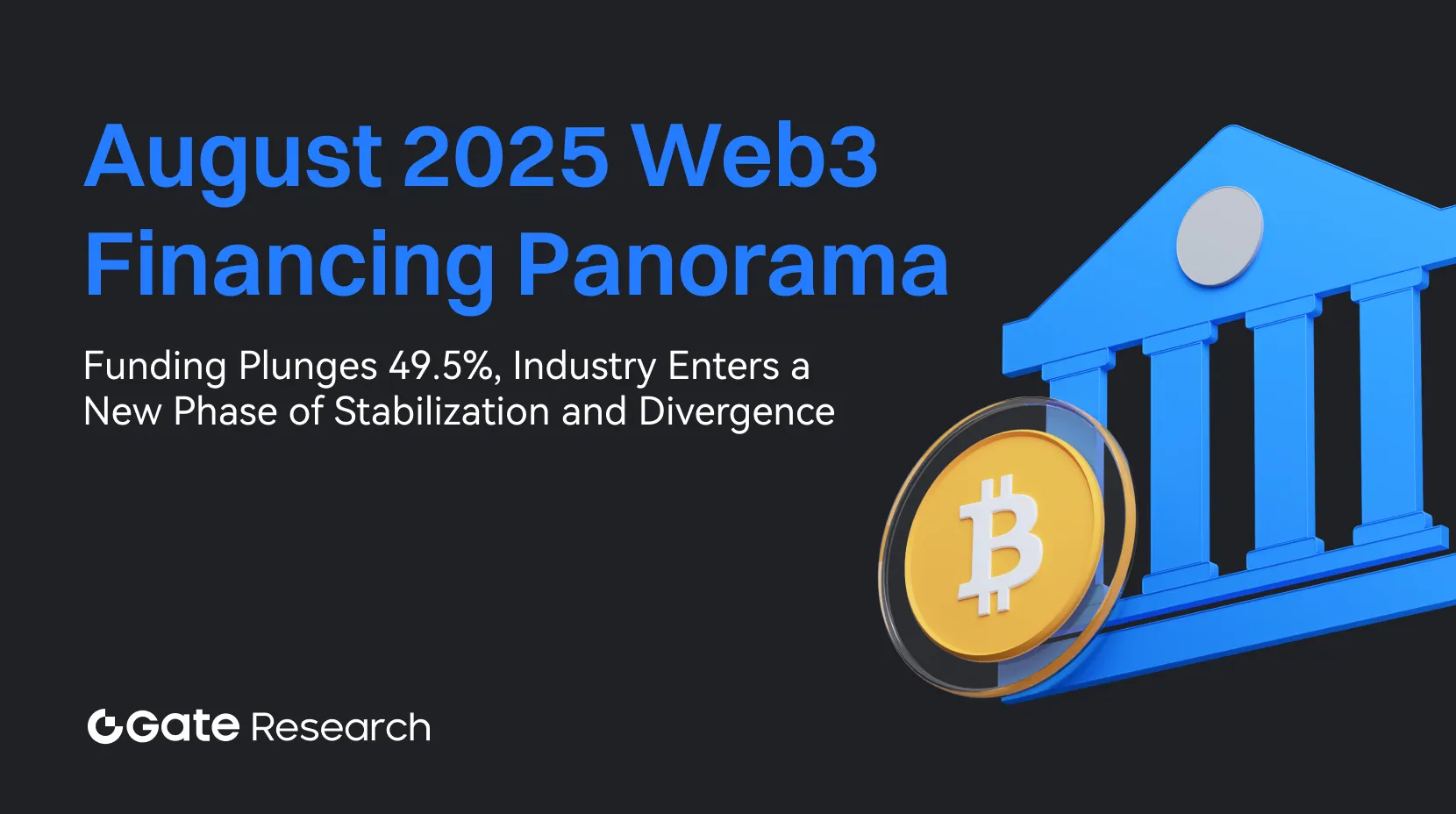 Gate Research: Funding Plunges 49.5%, Industry Enters a New Phase of Stabilization and Divergence | August 2025 Web3 Fundraising Overview